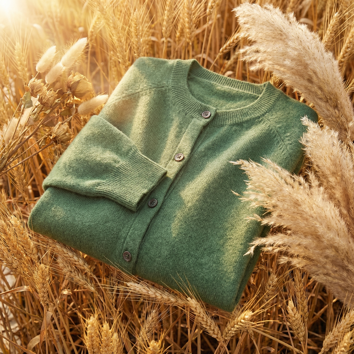 Women's Merino Wool Cardigan – classic long sleeve – product view 4