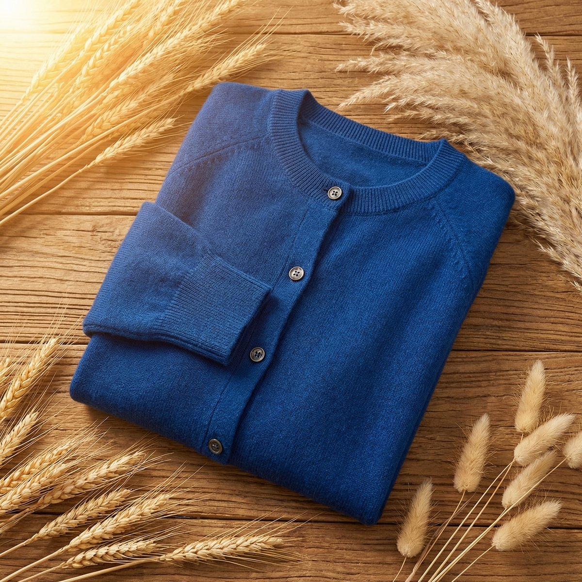 Women's Merino Wool Cardigan – classic long sleeve – product view 3