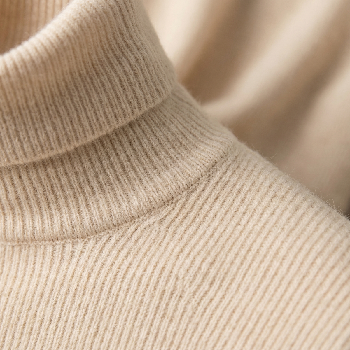 Women's Cashmere Turtleneck Jumper – soft minimal knit – product view 8