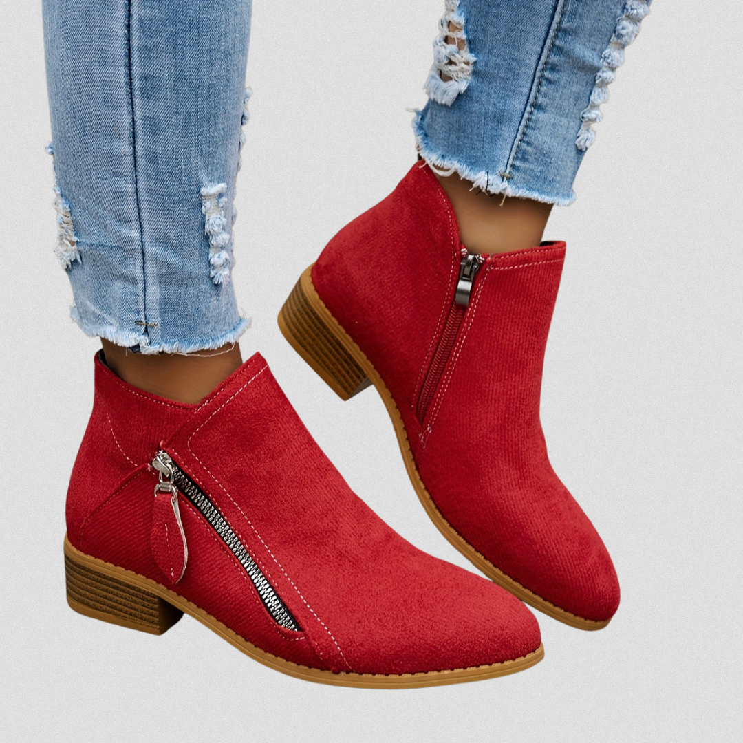 Women's Comfort Zip Ankle Boots – cushioned everyday fit, view 8 | The Araminta | Huna