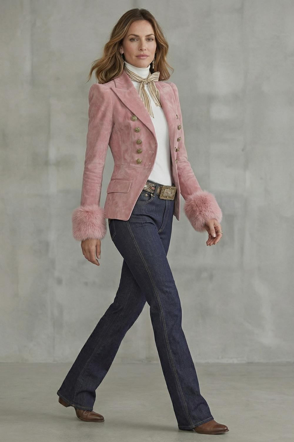 Women's suede blazer – The Xavielle by Huna – view 3