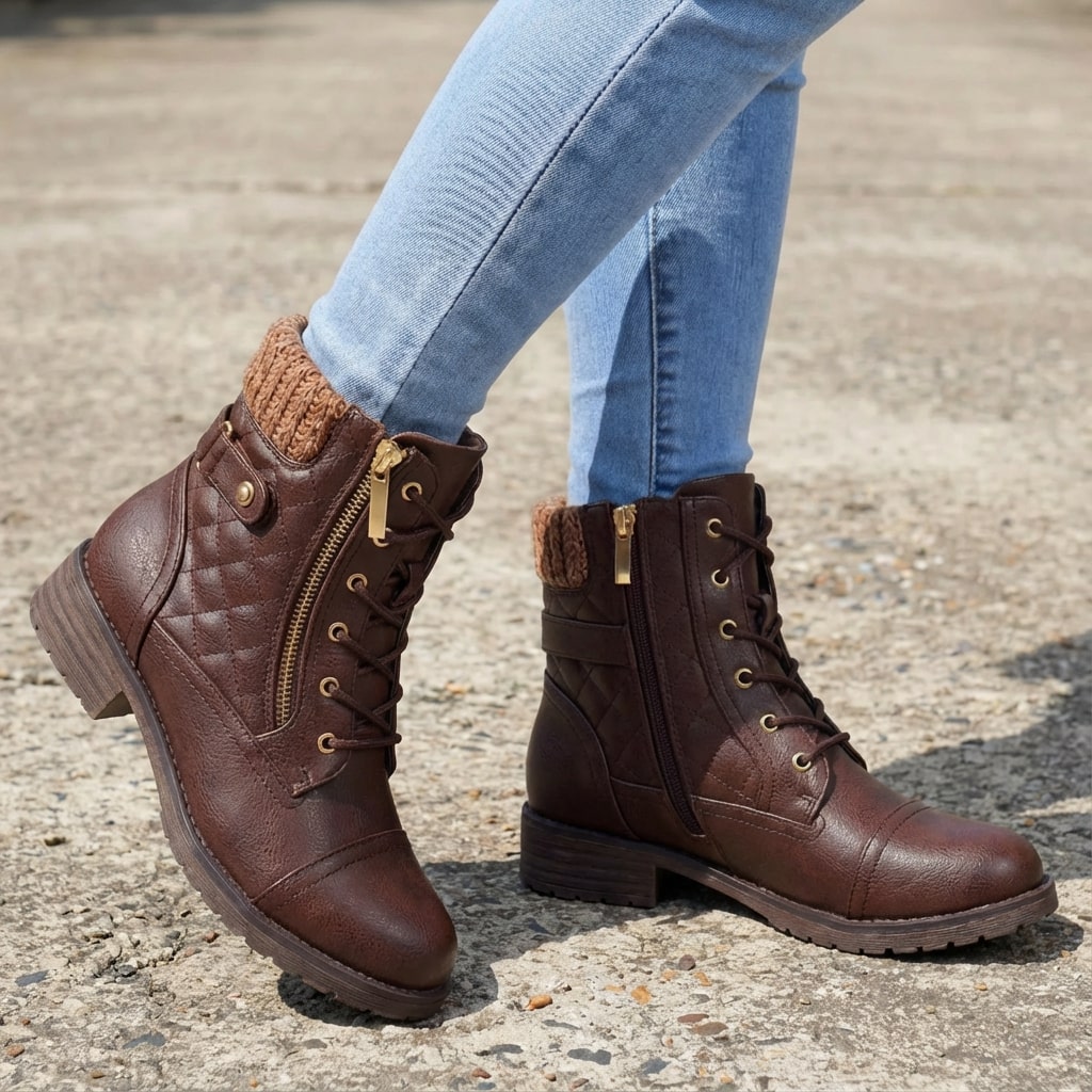 Women's Leather Ankle Boots UK – comfort low heel, view 7