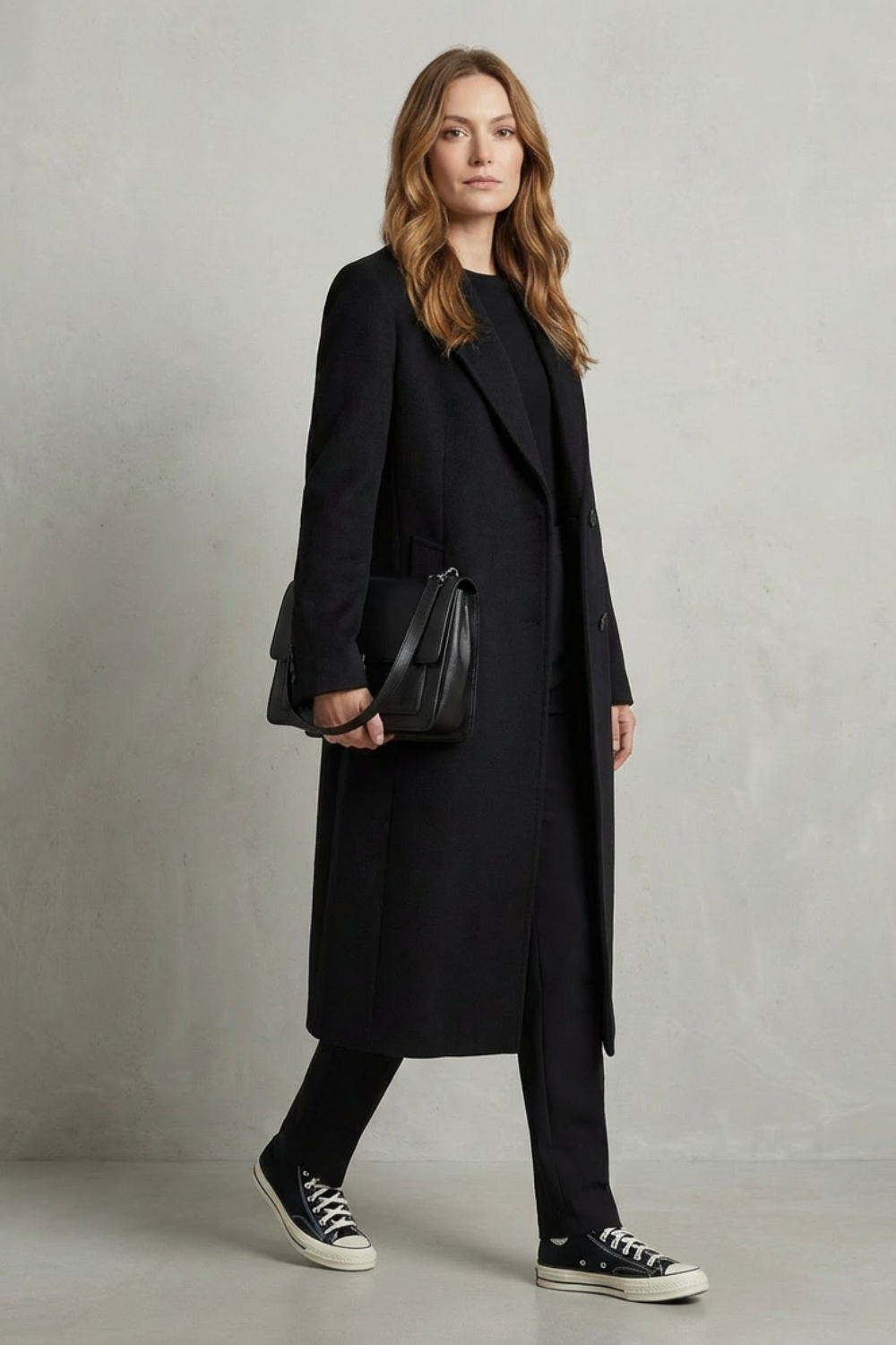 Women's Herringbone Wool Overcoat – The Uma-Louise – image 3 – Huna