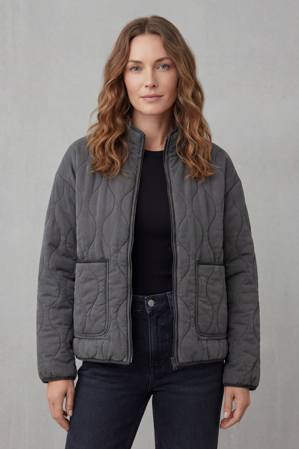Women's Lightweight Puffer Jacket – The Bernadette-Rose – image 2 – Huna