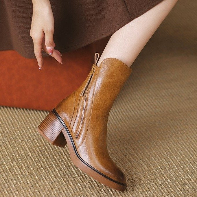 Women's Leather Boots UK – mid calf everyday, view 7