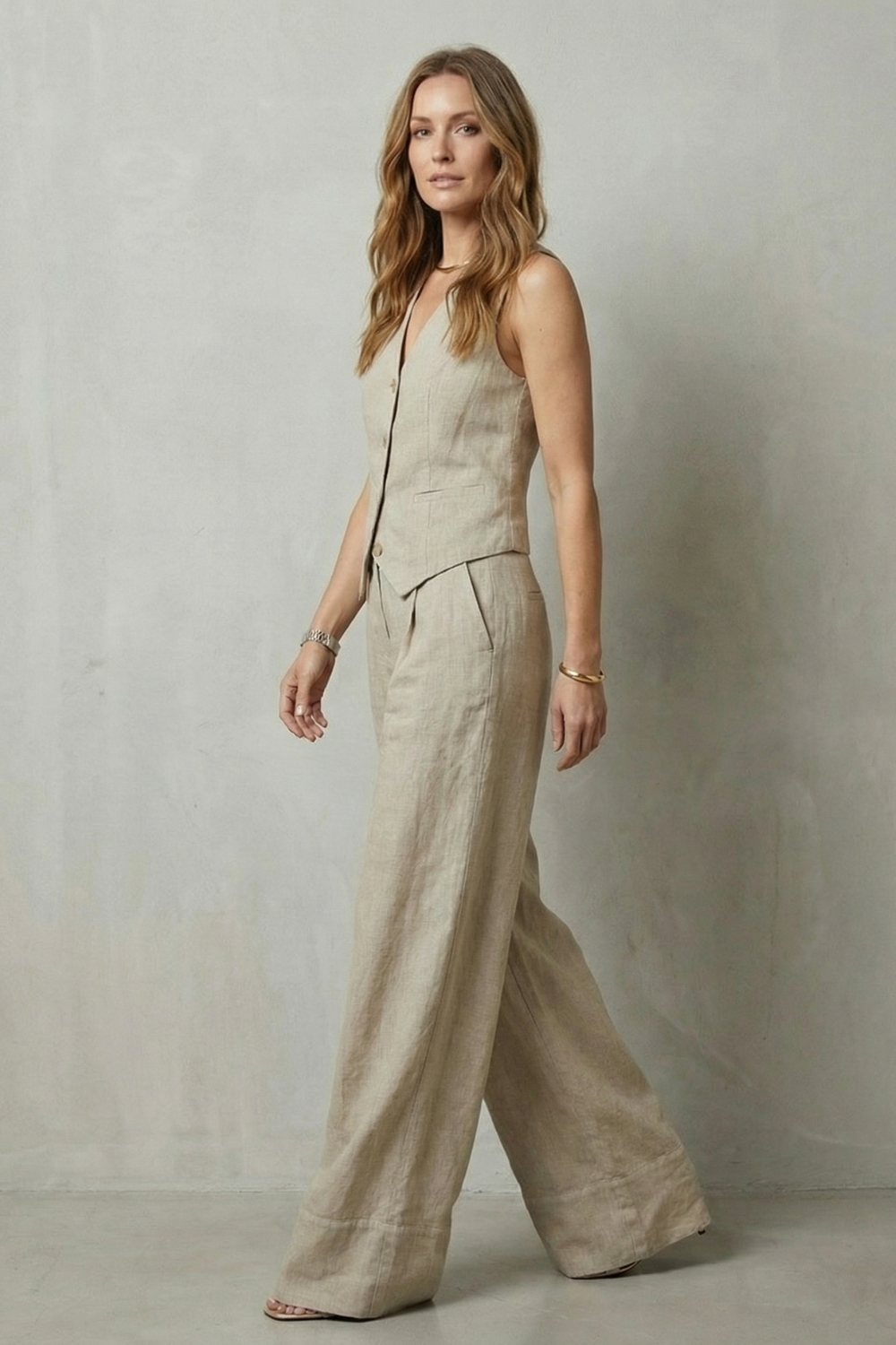 Women's Vest and Trouser Set – The Xanthelle, view 3