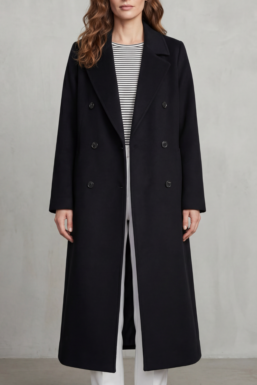 Women's Double-Breasted Wool Blend Coat – The Tallulah-Rose – image 1 – Huna