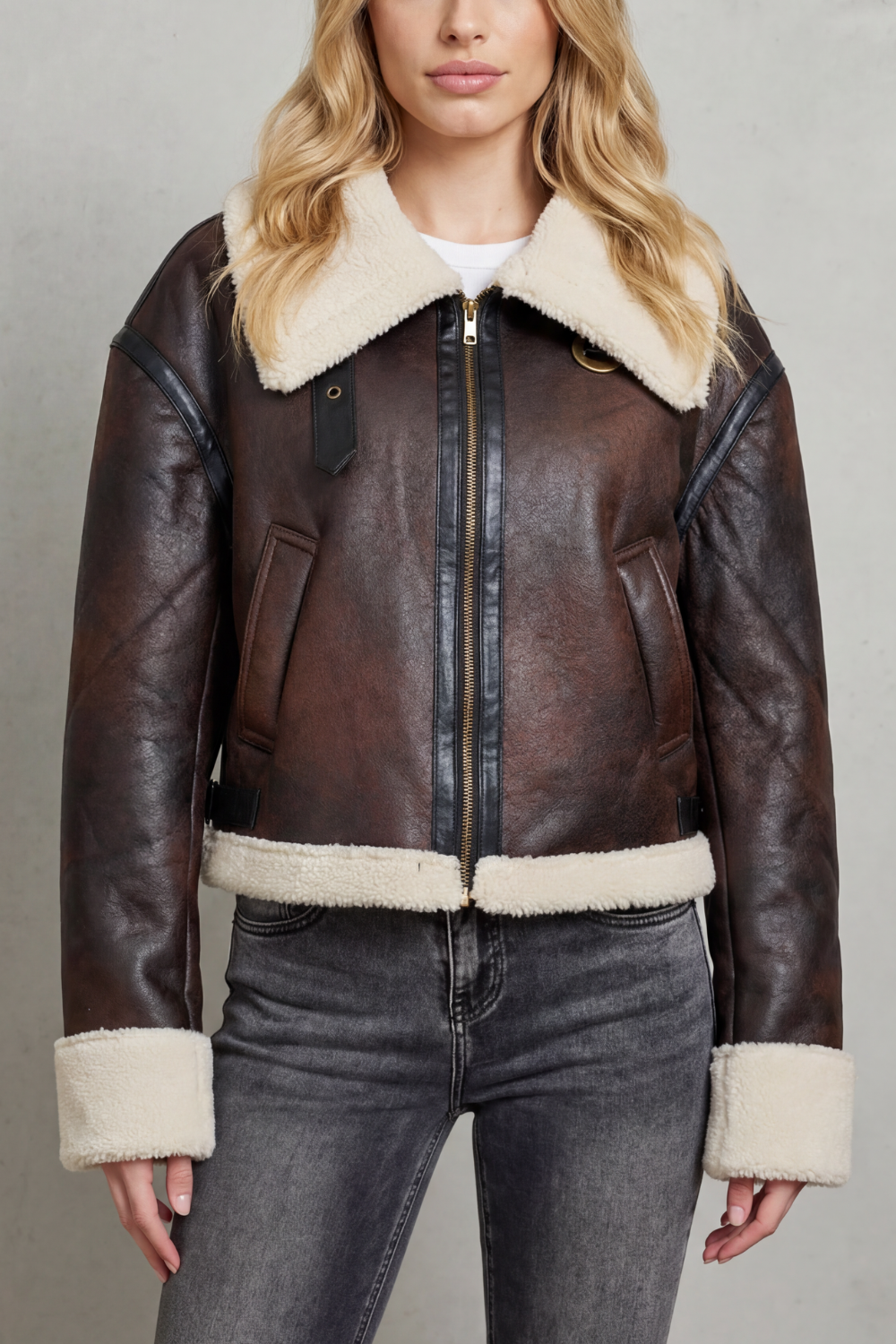Women's Cropped Aviator Jacket – The Gwendoline, view 1