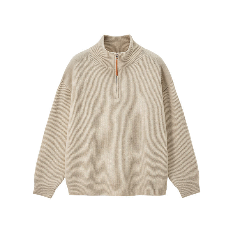 Women's Quarter Zip Jumper UK – ribbed cotton blend, view 3
