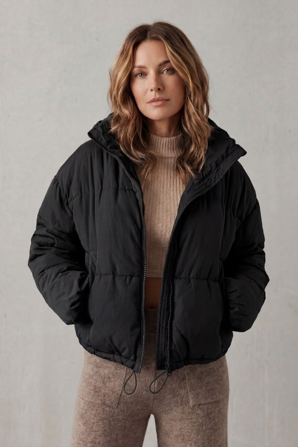Women's Cropped Puffer Jacket – The Adeline-Faye – image 6 – Huna