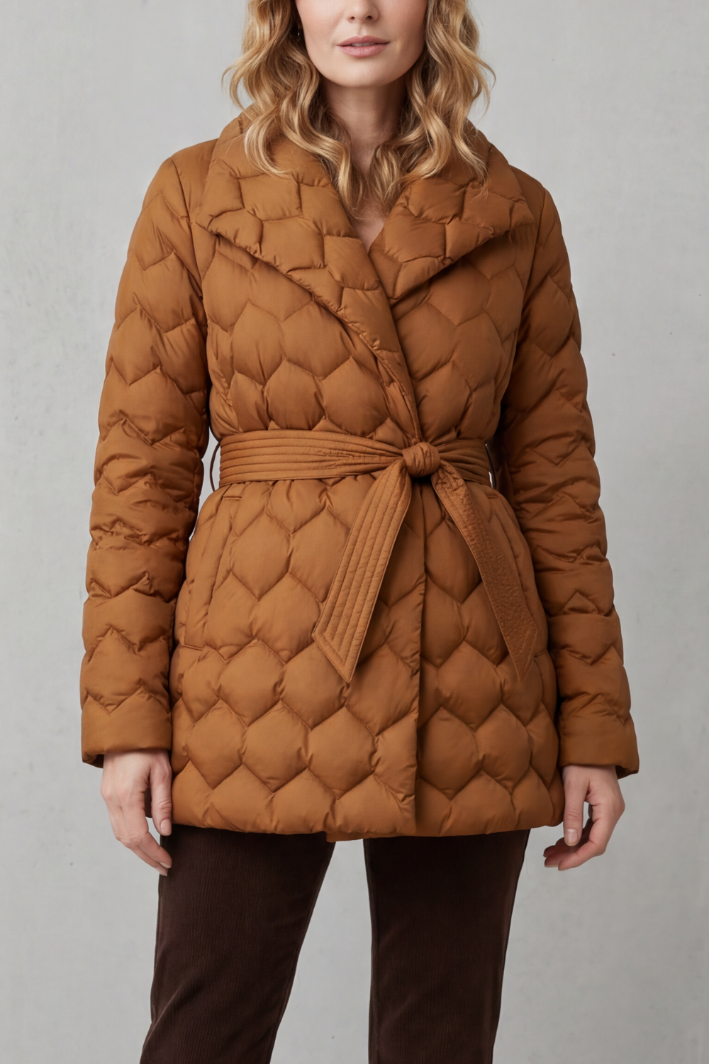 Women's Belted Puffer Jacket – The Zinnia-Mae – image 1 – Huna