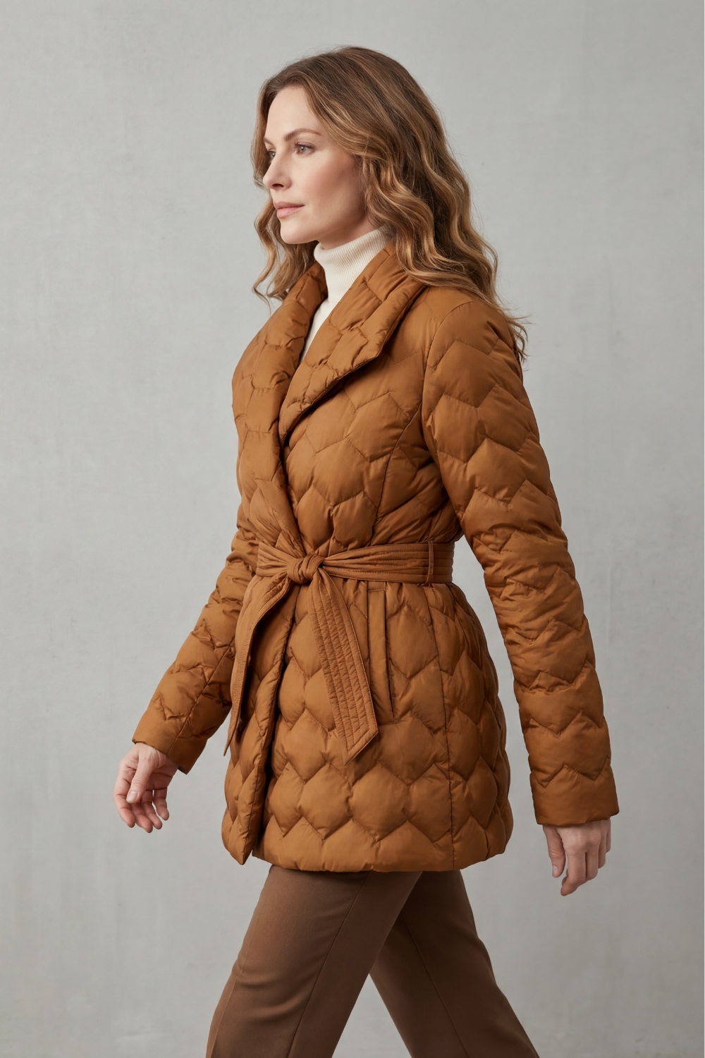 Women's Belted Puffer Jacket – The Zinnia-Mae – image 3 – Huna