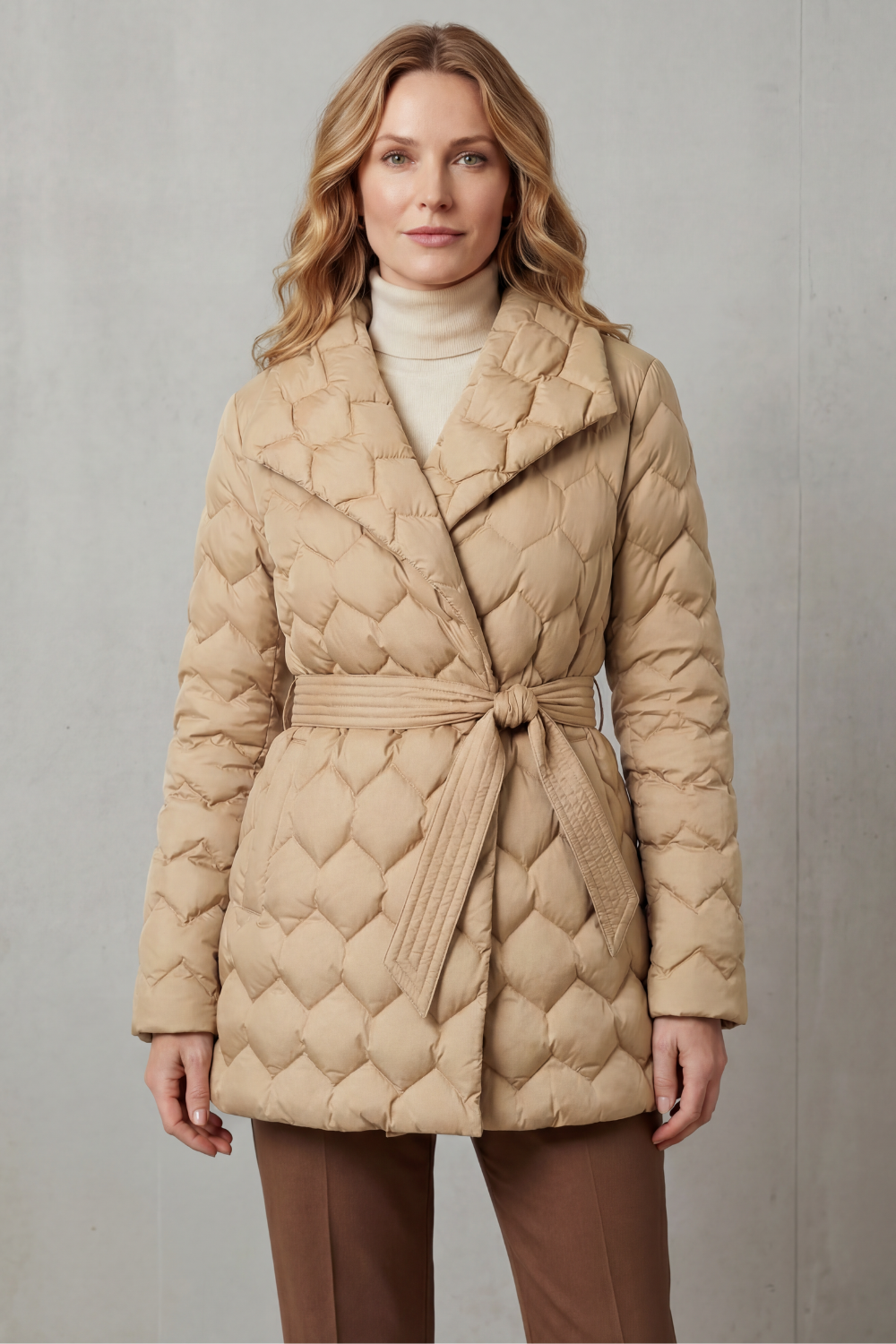 Women's Belted Puffer Jacket – The Zinnia-Mae – image 5 – Huna
