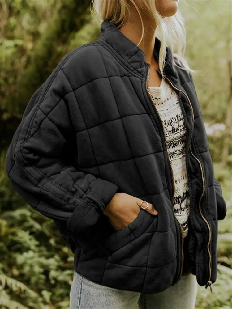 Women's Oversized Quilted Jacket UK – transitional layer, view 3