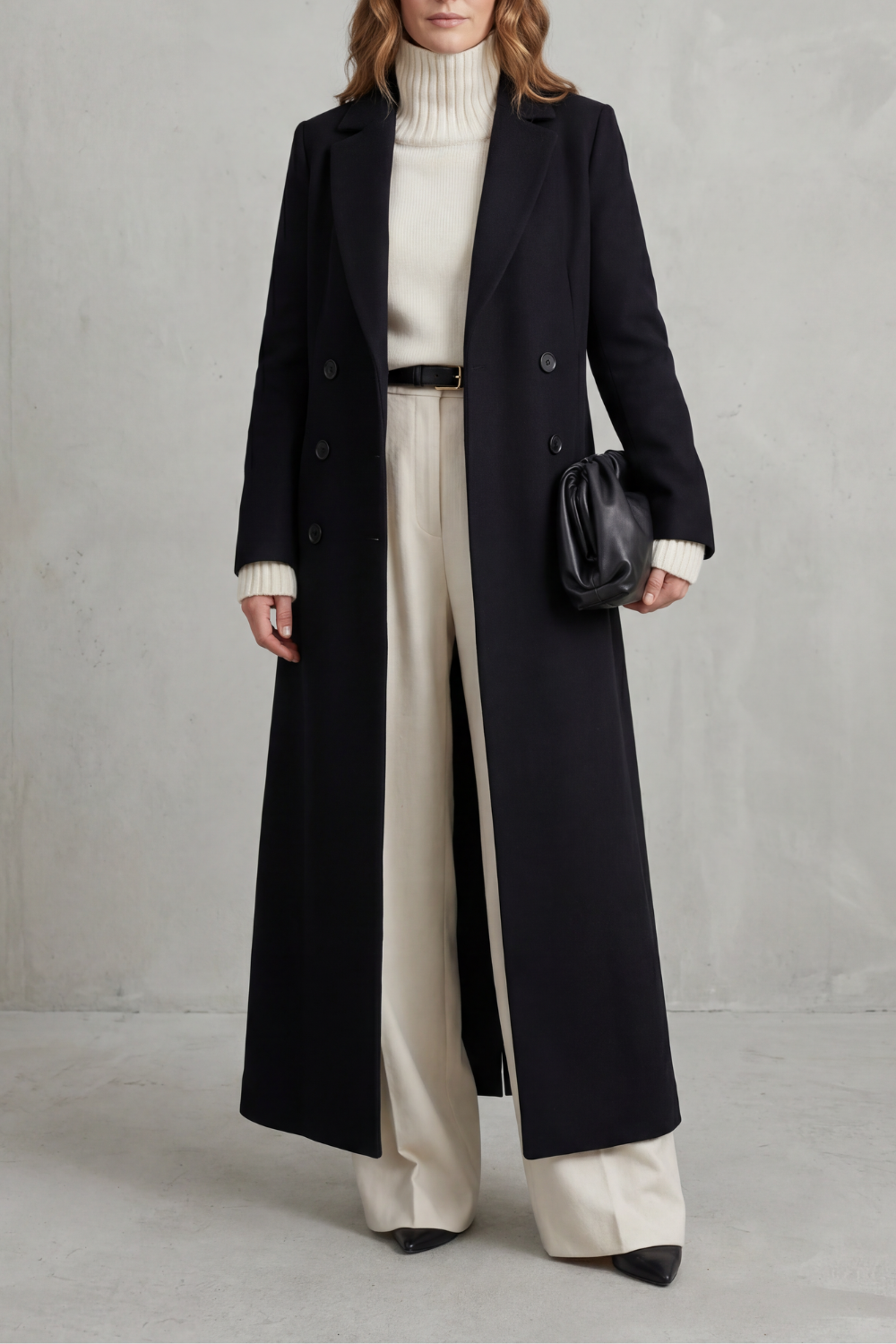 Women's Long Wool Blend Coat – The Quintara-Mae – image 1 – Huna