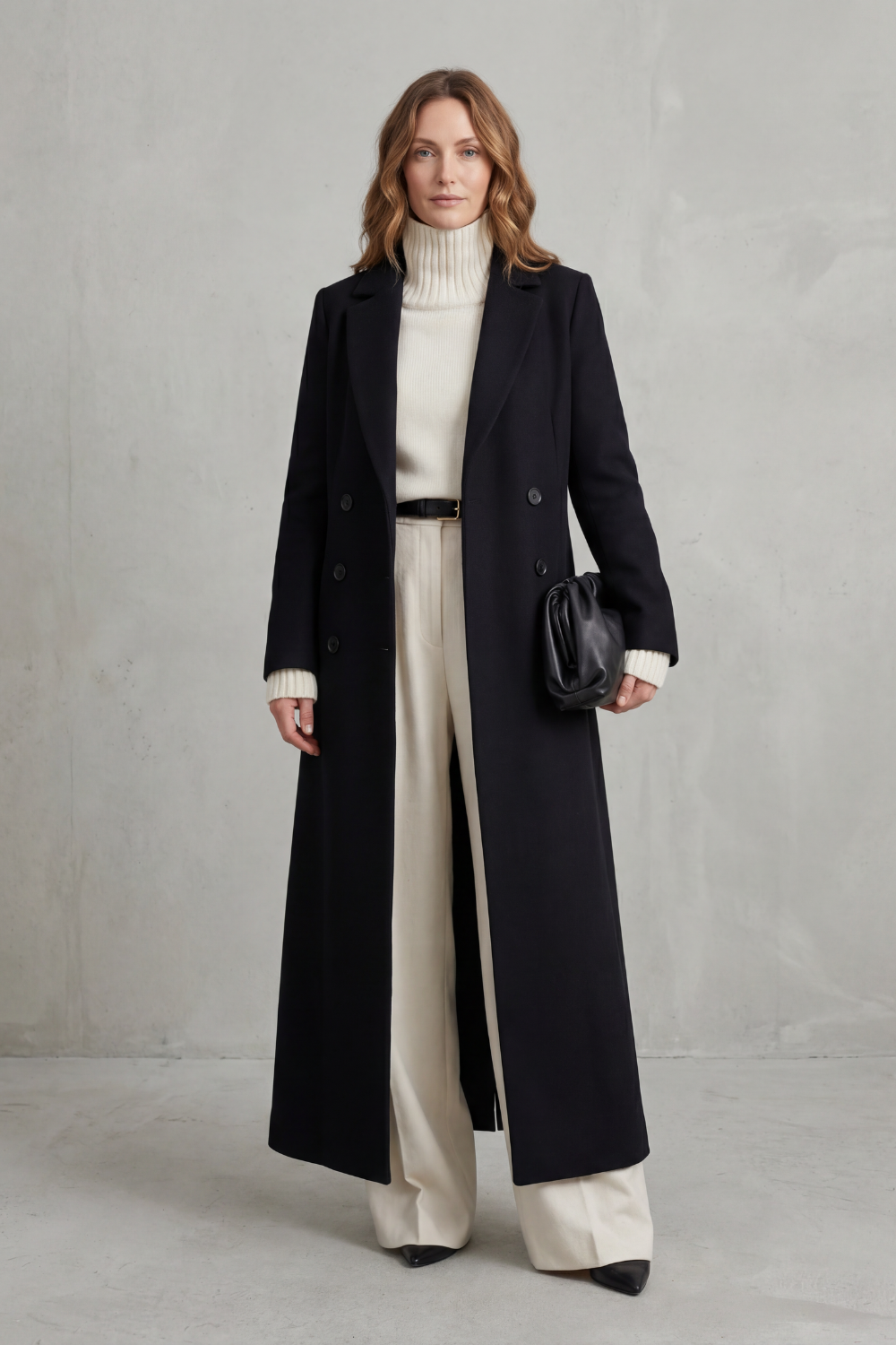 Women's Long Wool Blend Coat – The Quintara-Mae – image 2 – Huna