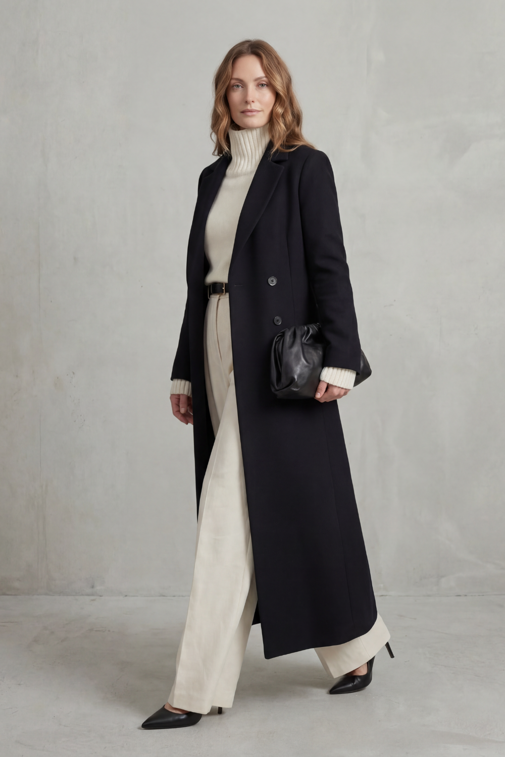 Women's Long Wool Blend Coat – The Quintara-Mae – image 3 – Huna