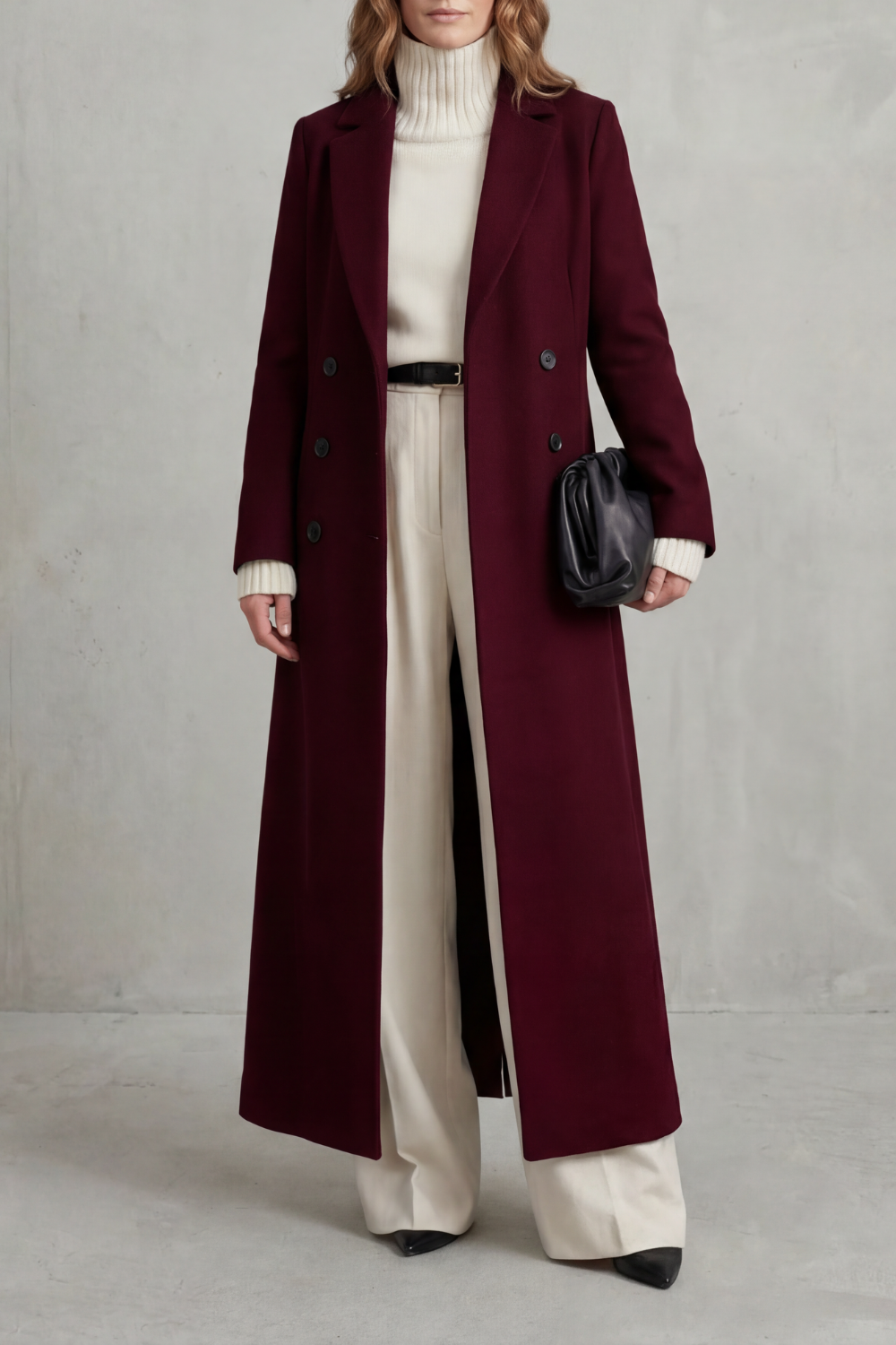 Women's Long Wool Blend Coat – The Quintara-Mae – image 7 – Huna