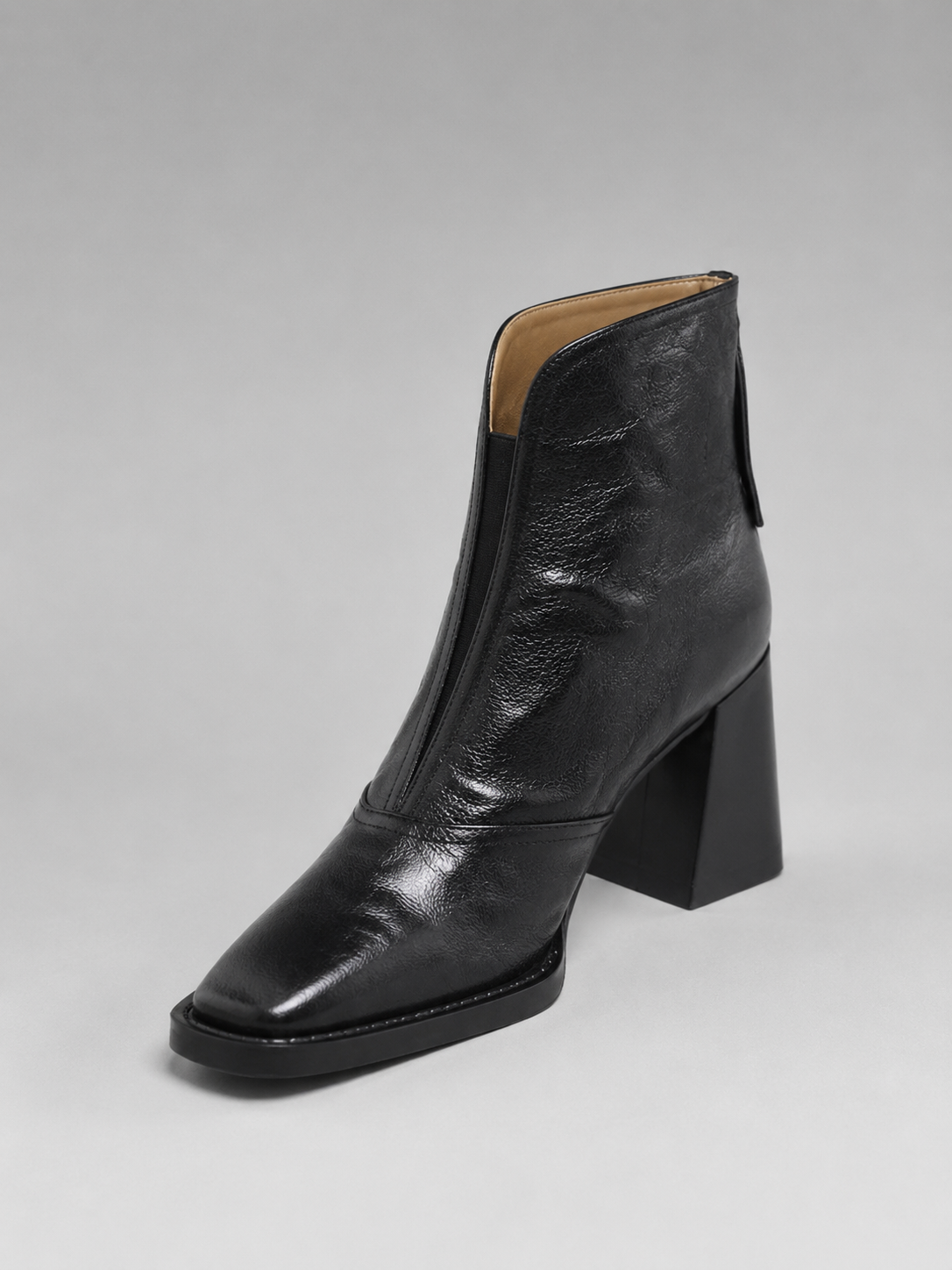 Women's Leather-Look Ankle Boots – elegant block heel, view 1 | The Temperance | Huna