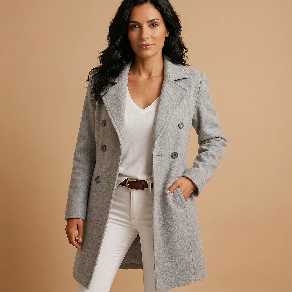 The Perline by Huna - women's classic wool blend coat - product image 3