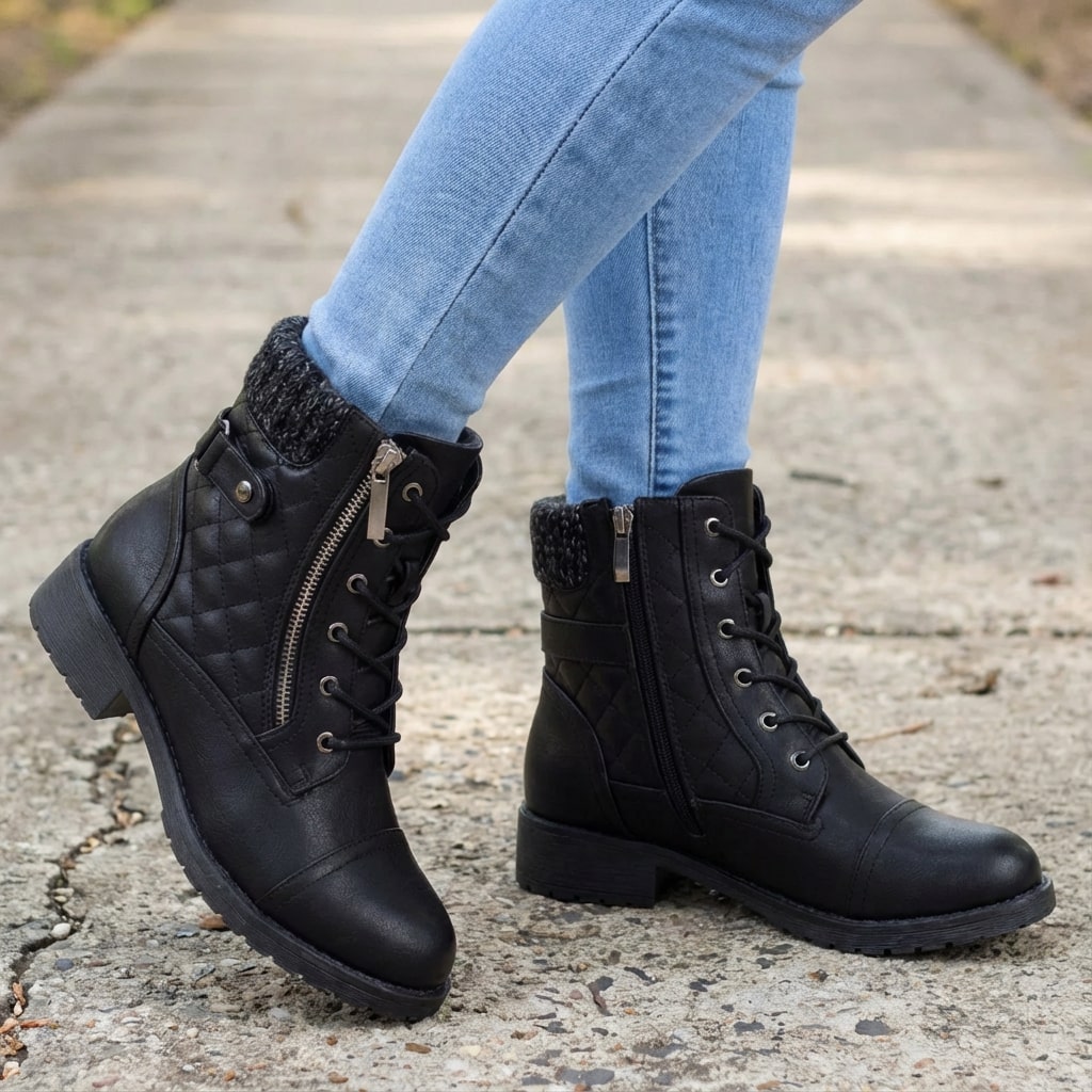 Women's Leather Ankle Boots UK – comfort low heel, view 11