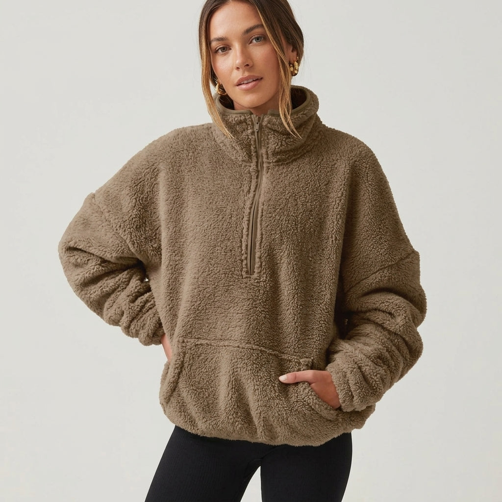 Women's Cashmere Half Zip Jumper UK – Soft Knit – The Valeriane – image 4