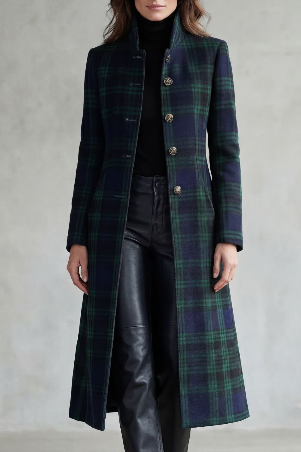 Women's Checked Wool Blend Coat – The Odessa-June – image 1 – Huna