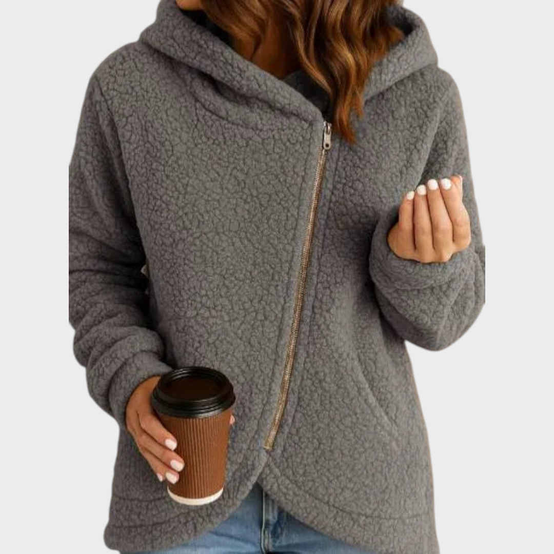 The Wisteria by Huna - women's hooded teddy fleece jacket - product image 1