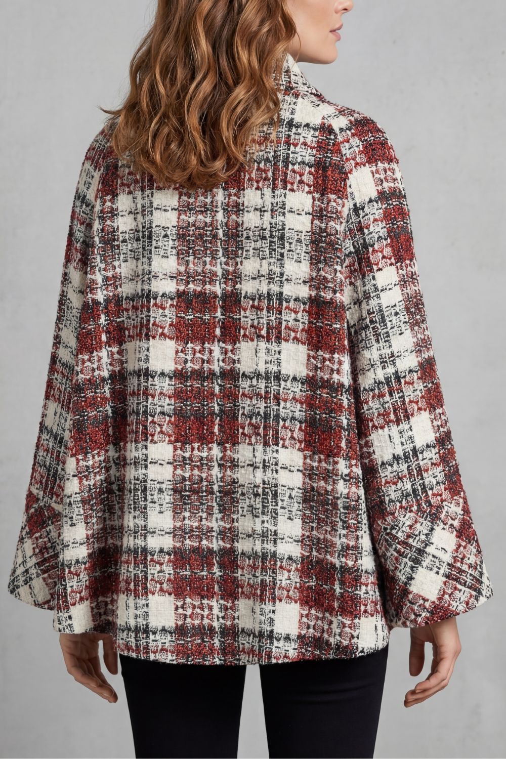Women's Checked Wool Cape Coat – The Romilly-Faye – image 4 – Huna