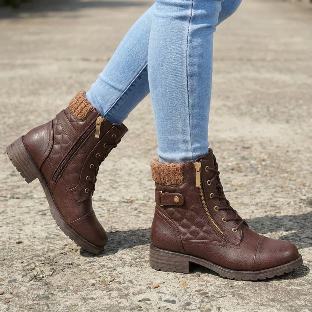 Women's Leather Ankle Boots UK – comfort low heel, view 9