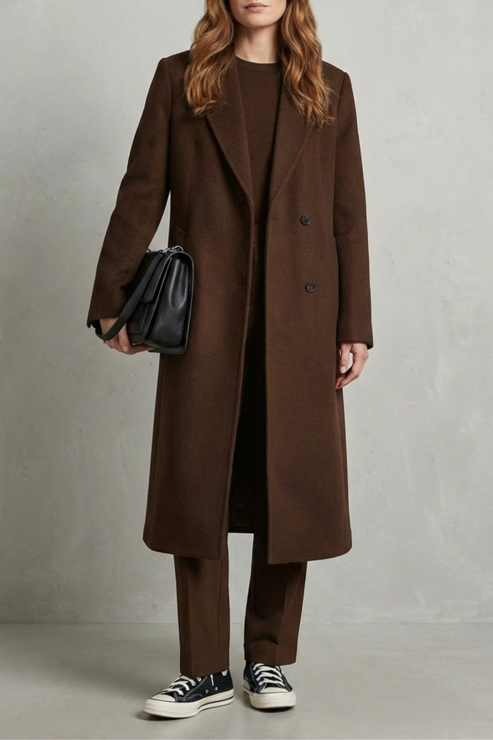 Women's Herringbone Wool Overcoat – The Uma-Louise – image 5 – Huna