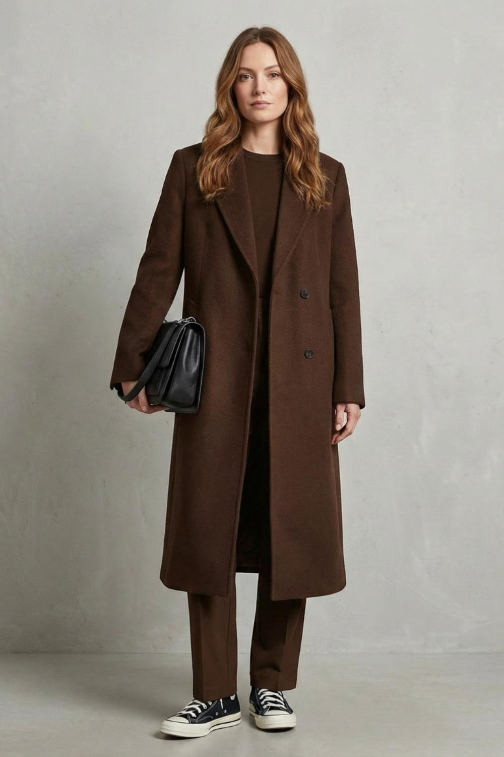 Women's Herringbone Wool Overcoat – The Uma-Louise – image 6 – Huna