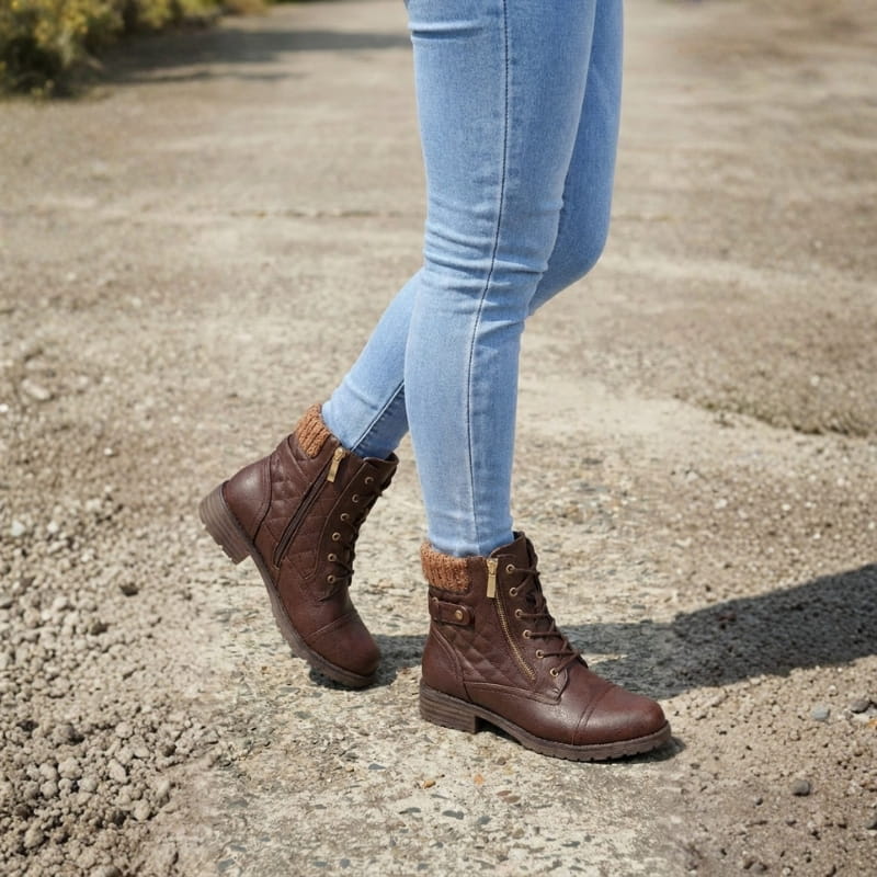 Women's Leather Ankle Boots UK – comfort low heel, view 8