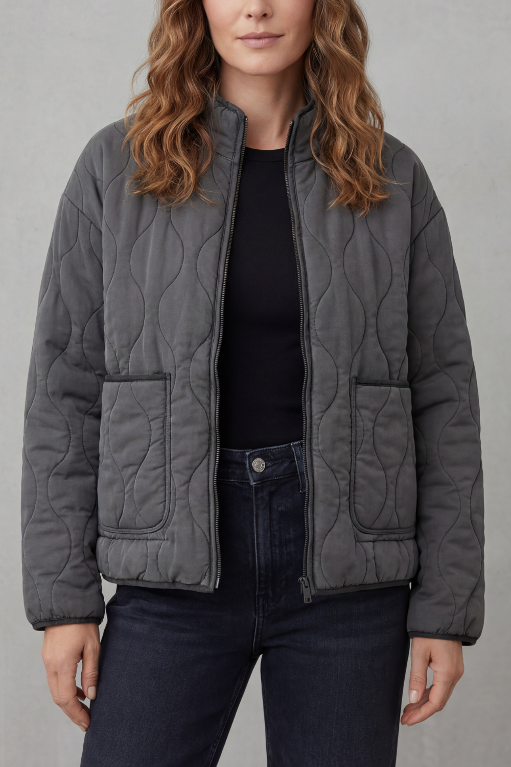 Women's Lightweight Puffer Jacket – The Bernadette-Rose – image 1 – Huna