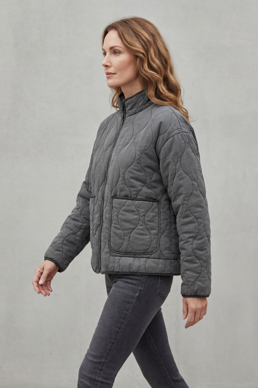 Women's Lightweight Puffer Jacket – The Bernadette-Rose – image 3 – Huna