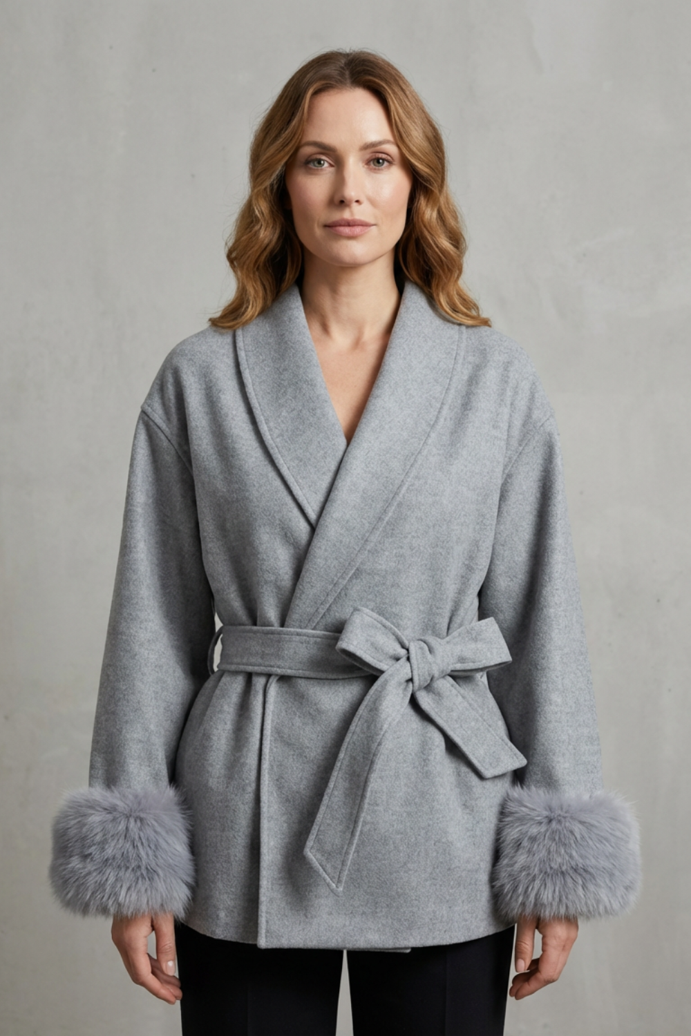 Women's Belted Wool Blend Coat – The Verity-Mae – image 2 – Huna