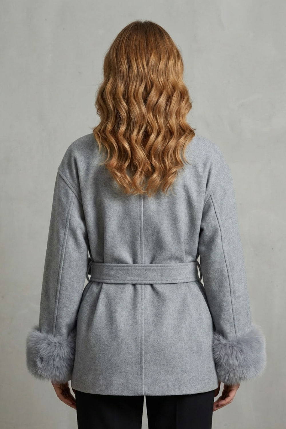 Women's Belted Wool Blend Coat – The Verity-Mae – image 4 – Huna