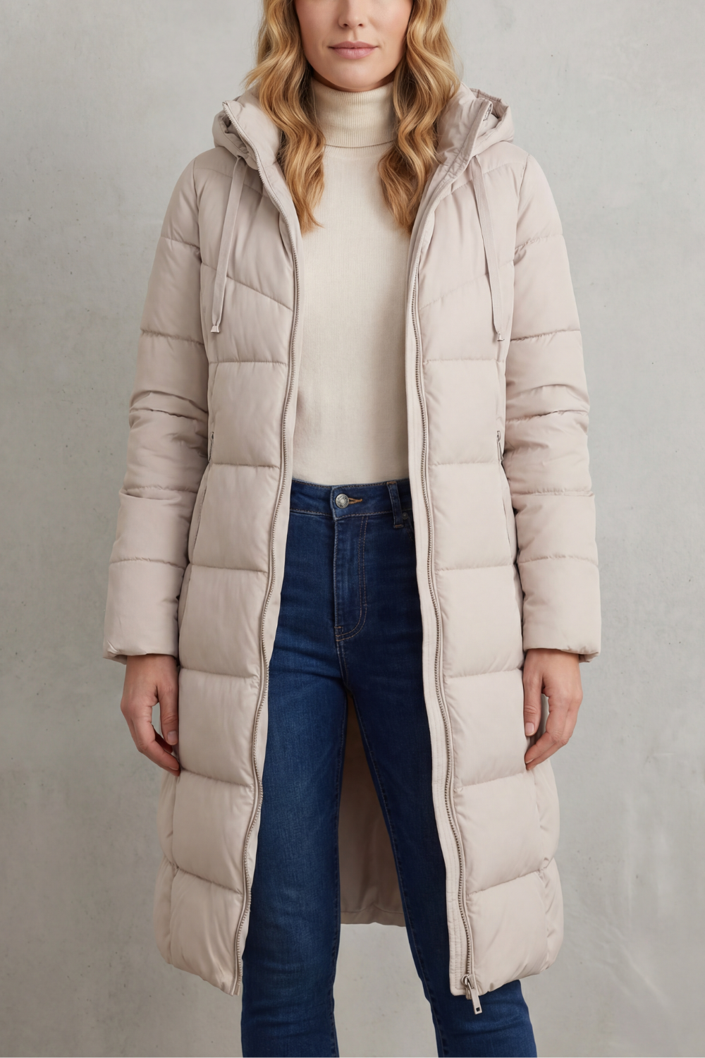 Women's Longline Puffer Coat – The Evanthe, view 1