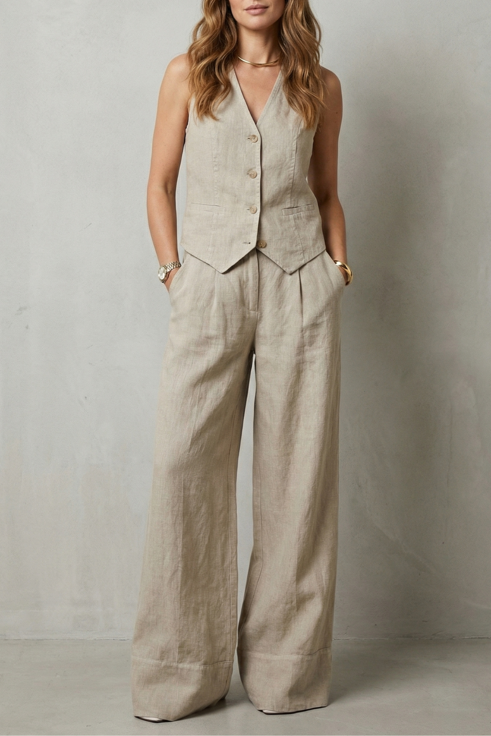 Women's Vest and Trouser Set – The Xanthelle, view 1