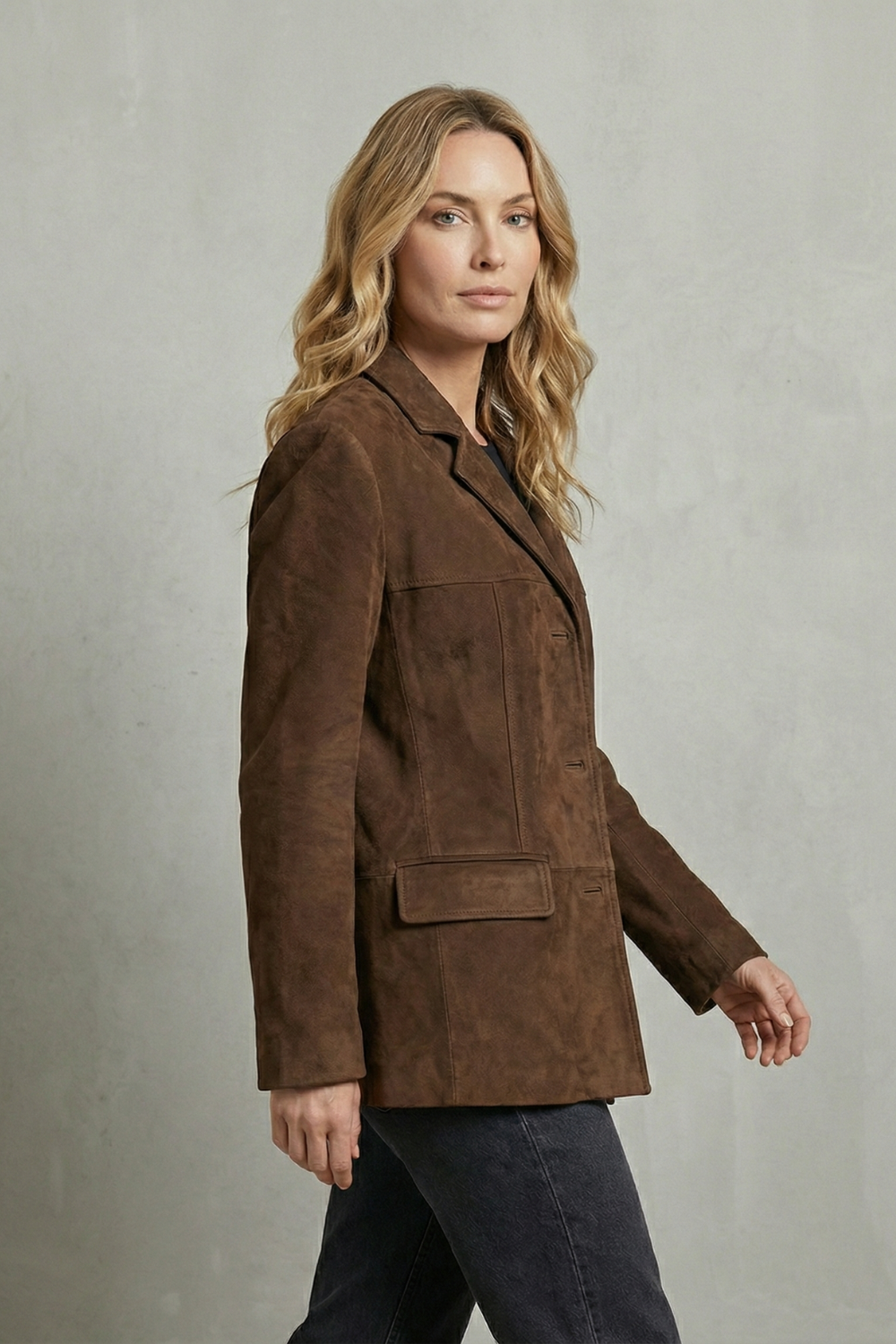 Women's Suede Blazer – The Quenavelle, view 3