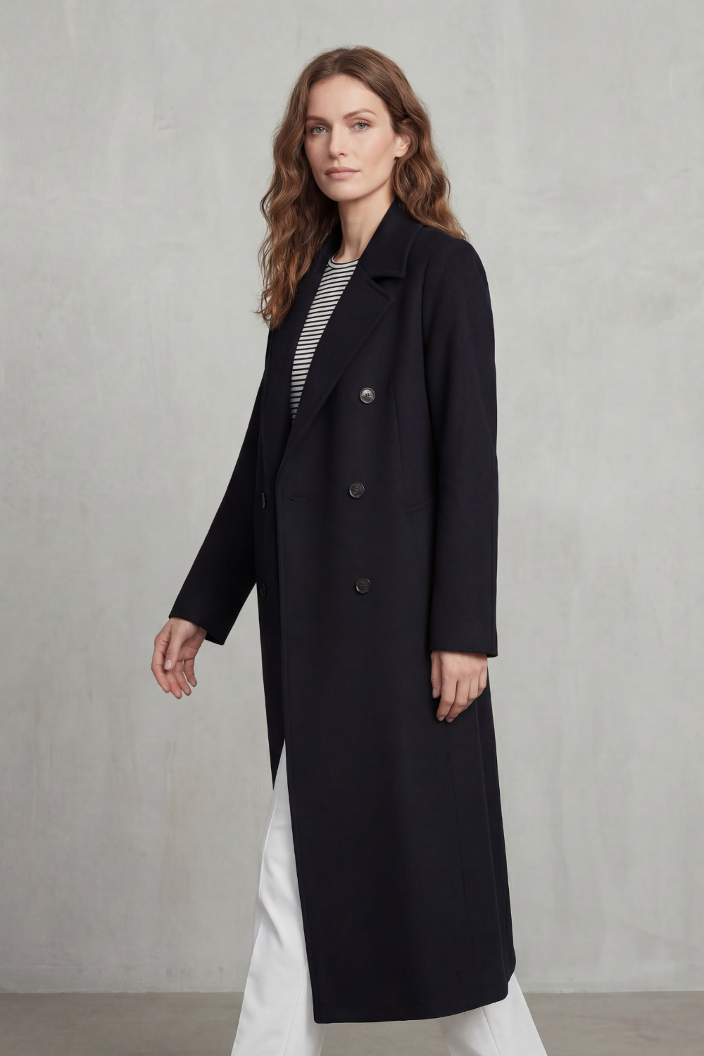 Women's Double-Breasted Wool Blend Coat – The Tallulah-Rose – image 3 – Huna