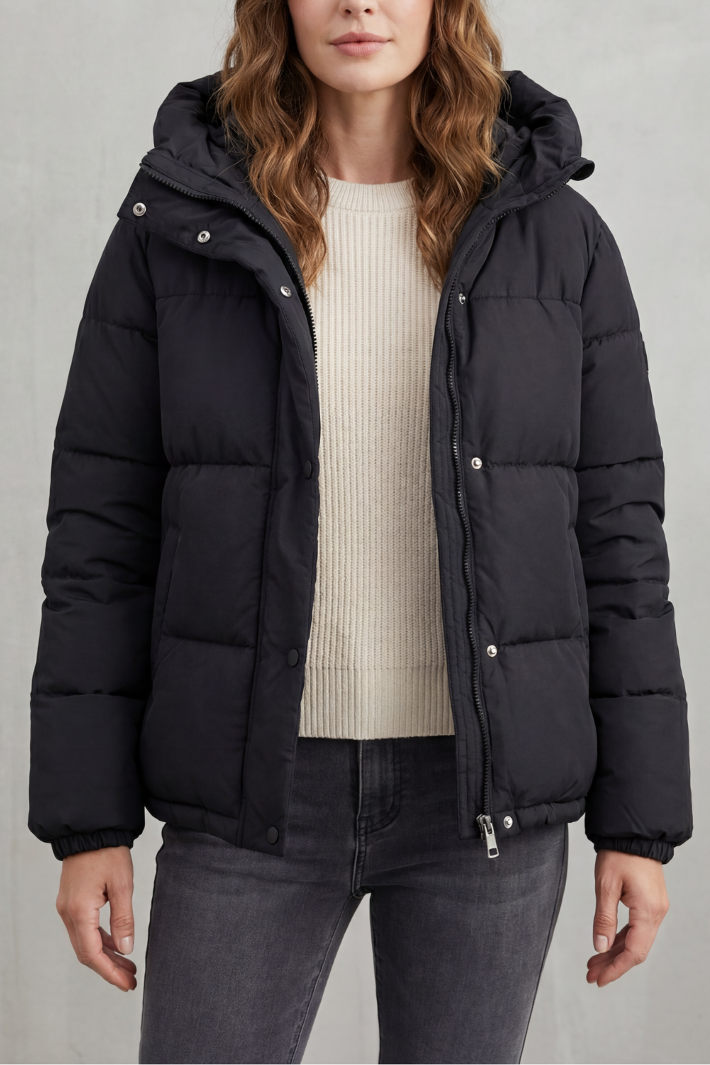 Women's Quilted Puffer Jacket – The Xanthe-Rose – image 1 – Huna