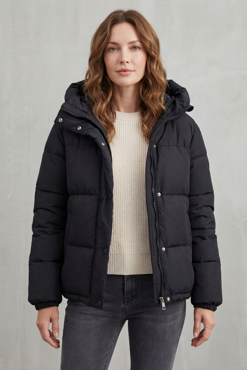 Women's Quilted Puffer Jacket – The Xanthe-Rose – image 2 – Huna