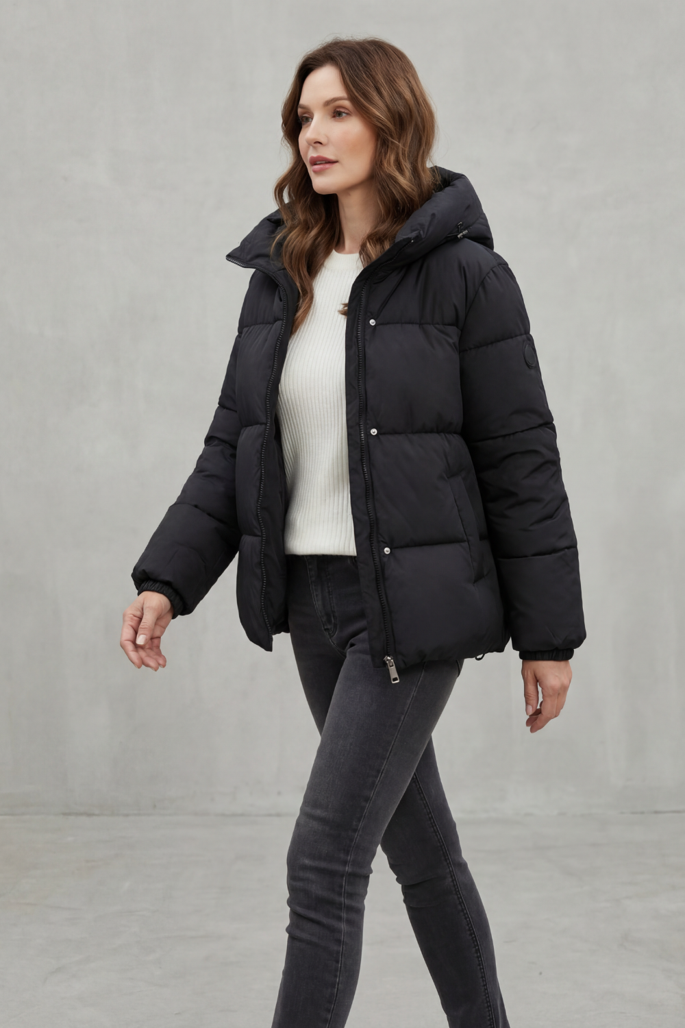 Women's Quilted Puffer Jacket – The Xanthe-Rose – image 3 – Huna