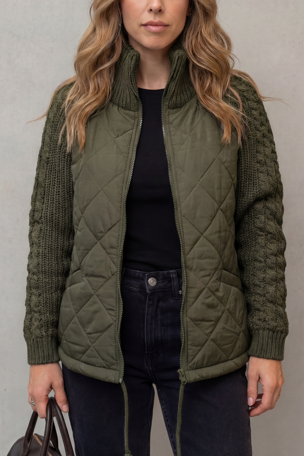 Women's Knit-Sleeve Puffer Jacket – The Winona-Jade – image 8 – Huna