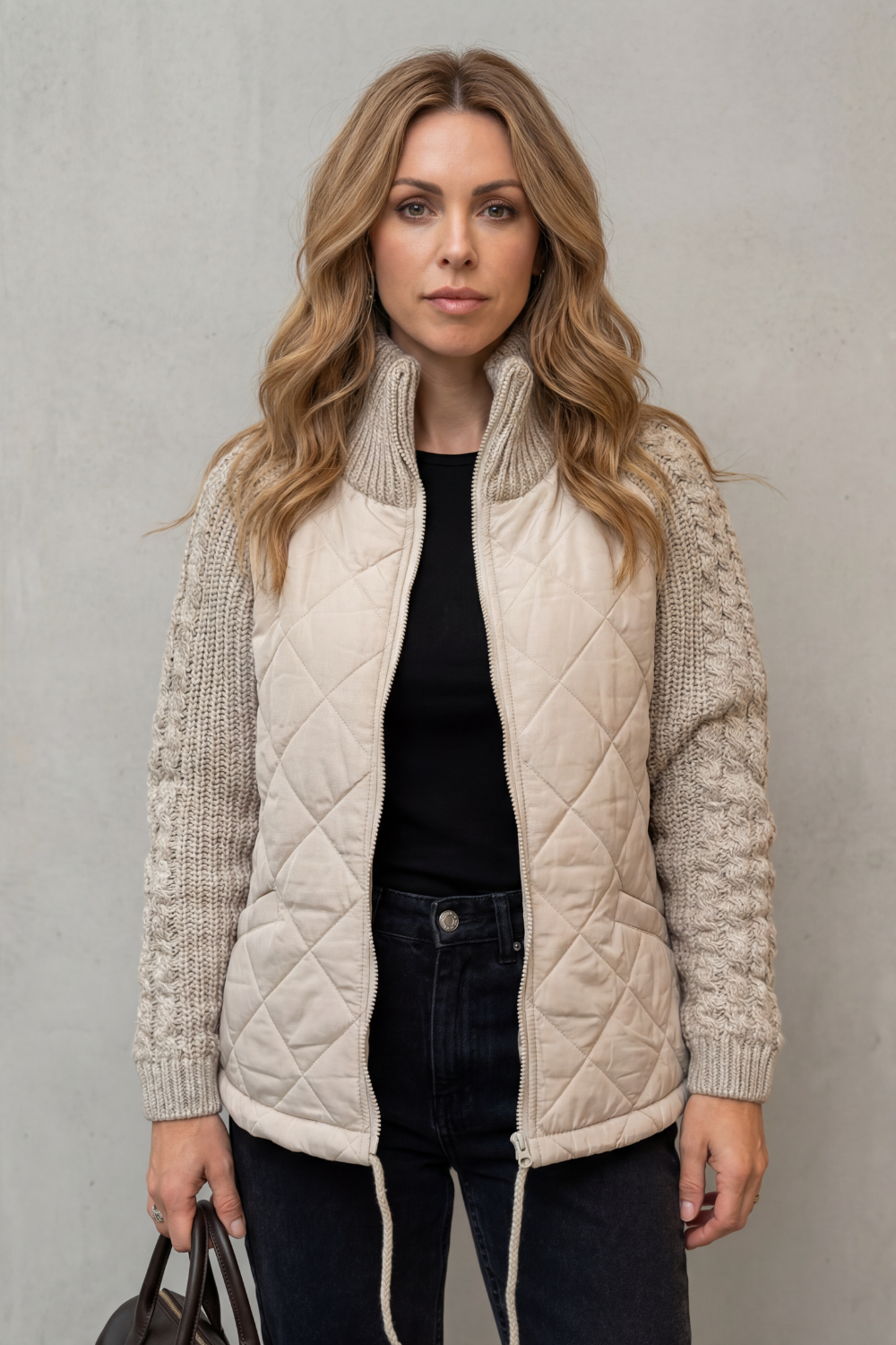 Women's Knit-Sleeve Puffer Jacket – The Winona-Jade – image 2 – Huna
