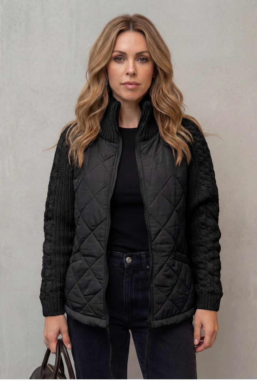 Women's Knit-Sleeve Puffer Jacket – The Winona-Jade – image 9 – Huna