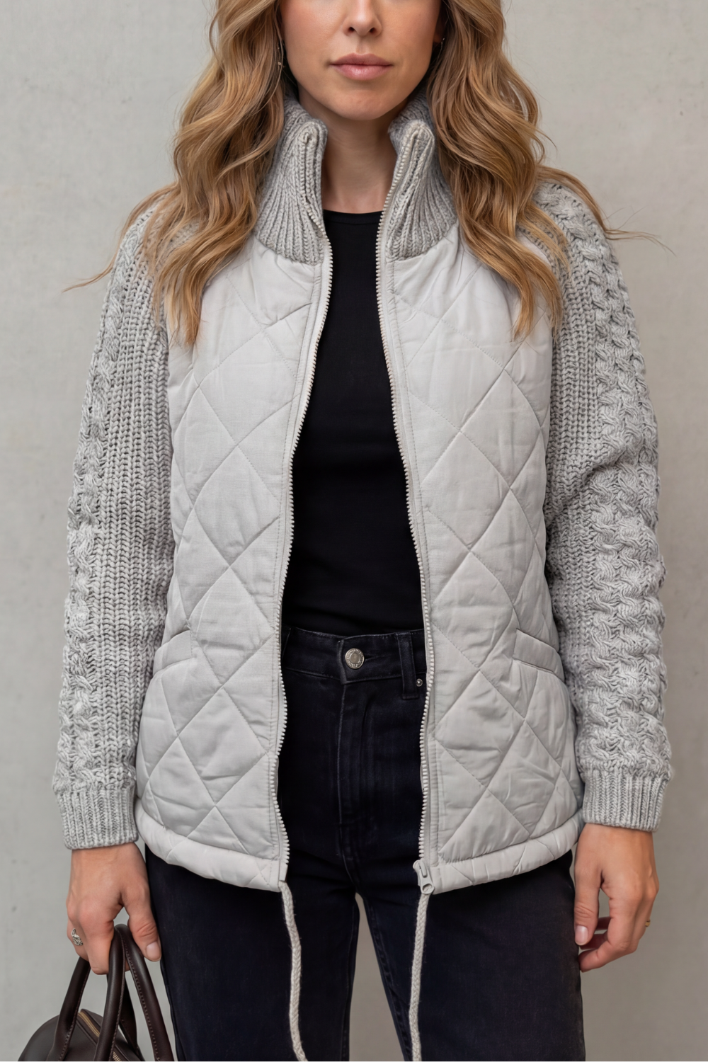 Women's Knit-Sleeve Puffer Jacket – The Winona-Jade – image 6 – Huna