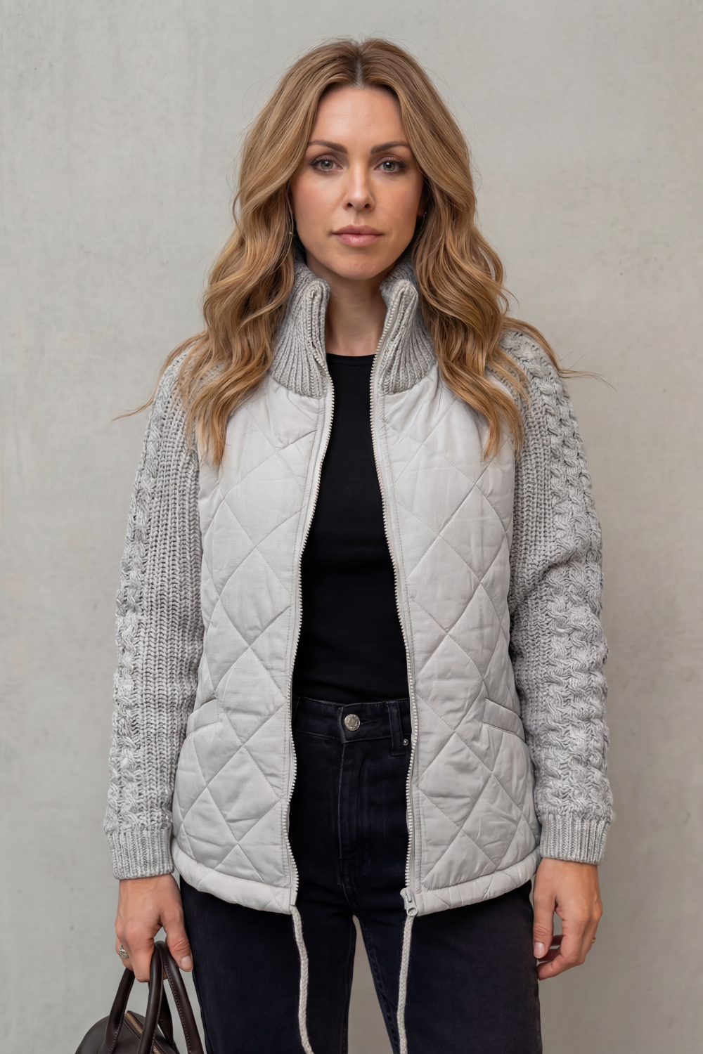 Women's Knit-Sleeve Puffer Jacket – The Winona-Jade – image 10 – Huna