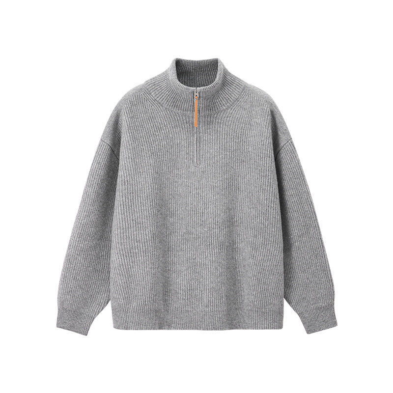 Women's Quarter Zip Jumper UK – ribbed cotton blend, view 5